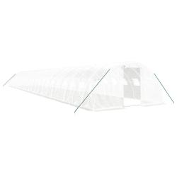 Serre tente abri plante fleur l&eacute;gumes avec cadre en acier 88 m&sup2; 22 x 4 x 2 m blanc 02_0044639