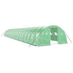 Serre tente abri plante fleur l&eacute;gumes avec cadre en acier 80 m&sup2; 20 x 4 x 2 m vert 02_0044636
