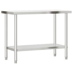 Table de travail de cuisine professionnelle 110 x 55 x 85 cm acier inoxydable 02_0045404