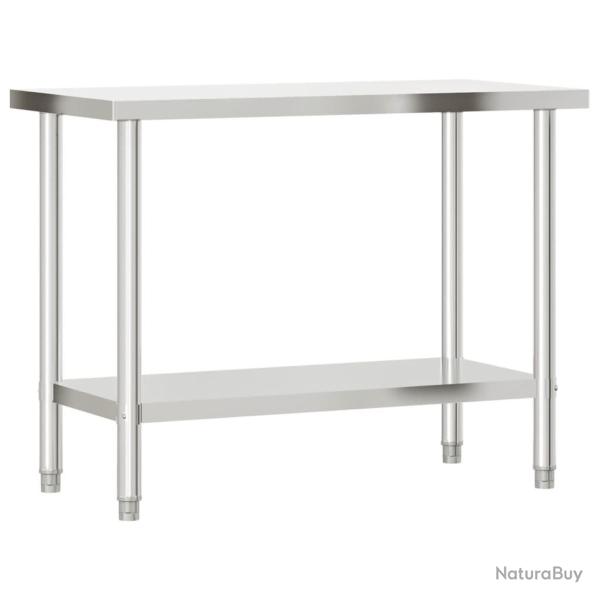 Table de travail de cuisine professionnelle 110 x 55 x 85 cm acier inoxydable 02_0045404