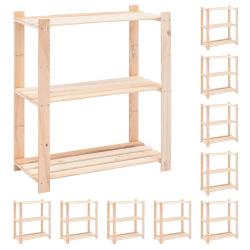 &Eacute;tag&egrave;res meubles de rangement &agrave; 3 niveaux 10 pi&egrave;ces 80 x 38 x 90 cm Pin 150 kg beige 02_0045722