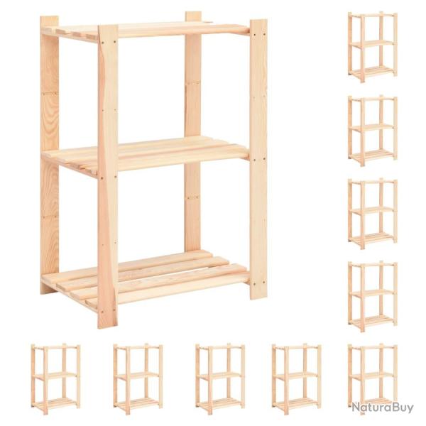 tagres meubles de rangement  3 niveaux 10 pices 60 x 38 x 90 cm Pin 150 kg beige 02_0045721