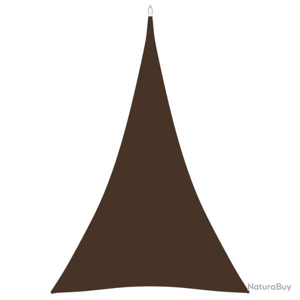 Voile toile d'ombrage parasol tissu oxford triangulaire 5 x 7 x 7 m marron 02_0009939