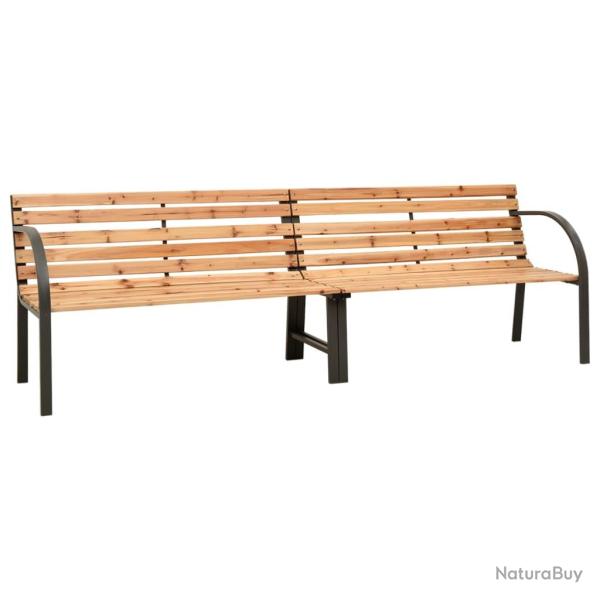 Banc de jardin meuble de patio d'ext�rieur terrasse double de jardin 225 cm bois de sapin massif 02