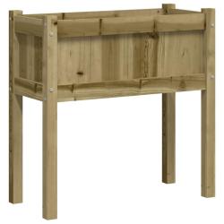 Jardini&egrave;re bac lit sur&eacute;lev&eacute; plantes fleurs terrasse jardin avec pieds 70 x 31 x 70 cm bois de pin i