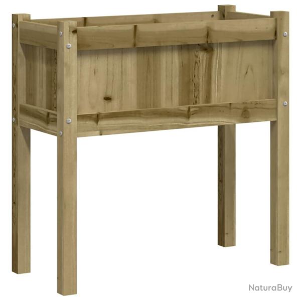Jardini�re bac lit sur�lev� plantes fleurs terrasse jardin avec pieds 70 x 31 x 70 cm bois de pin i