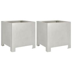 Jardini&egrave;re bac lit sur&eacute;lev&eacute; plantes fleurs jardin terrasses lot de 2 30 x 30 x 30 cm acier inoxydab