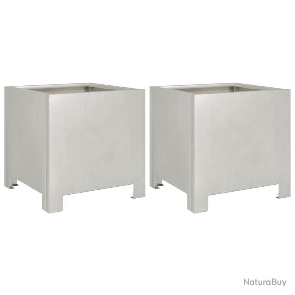 Jardini�re bac lit sur�lev� plantes fleurs jardin terrasses lot de 2 30 x 30 x 30 cm acier inoxydab