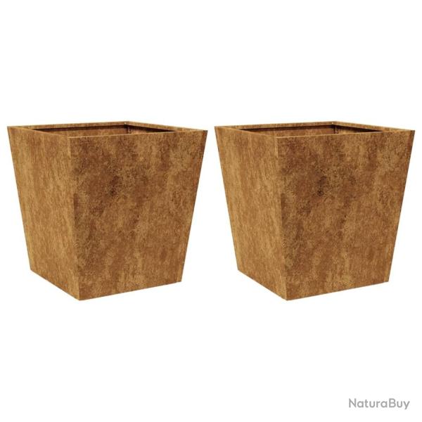 Jardini�re bac lit sur�lev� plantes fleurs jardin terrasses lot de 2 40 x 40 x 40 cm acier corten M