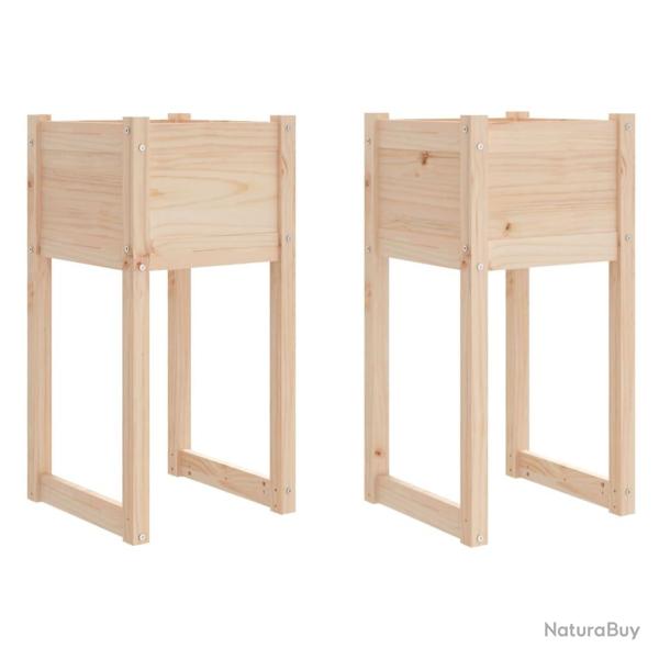 Jardini�re bac lit sur�lev� plantes fleurs jardin terrasses lot de 2 40 x 40 x 81 cm bois massif de