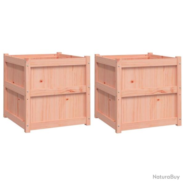 Jardini�re bac lit sur�lev� plantes fleurs jardin terrasses lot de 2 bois massif douglas marron 02_