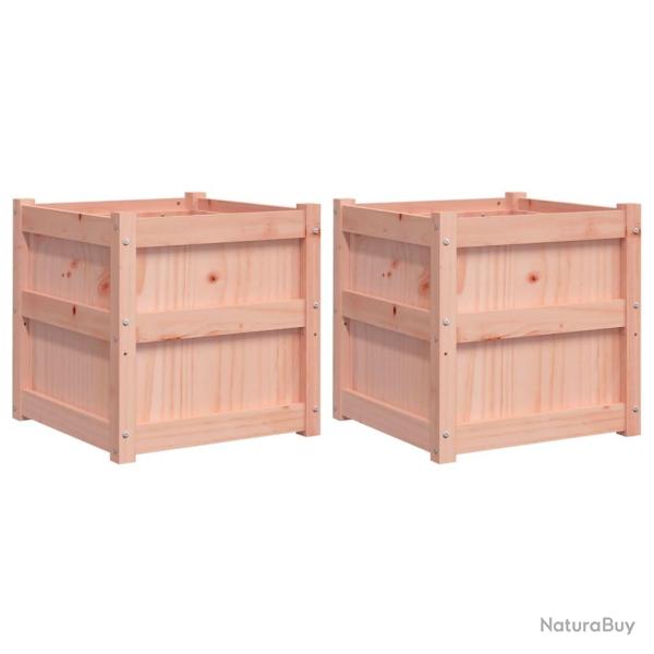 Jardini�re bac lit sur�lev� plantes fleurs jardin terrasses lot de 2 bois massif douglas marron 02_