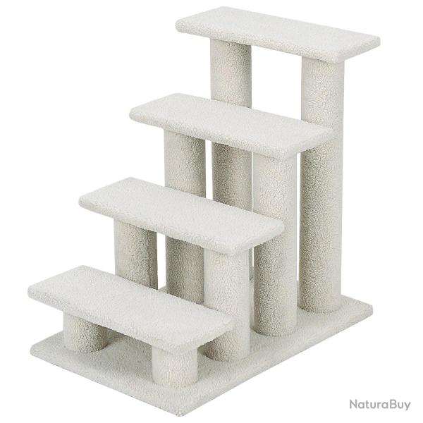 Arbre � chat en escalier � 4 �tages centre d'activit�s pour chat en cachemire et mdf 60,5x40x60cm b