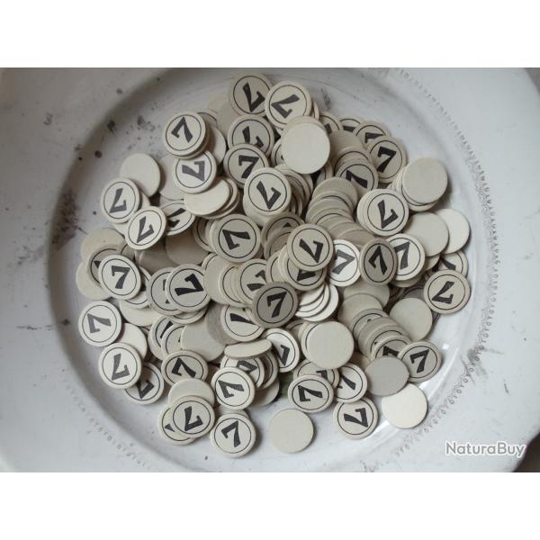 Lot de 100 ou 500 rondelles carton de fermeture en calibre 16 , n�7.