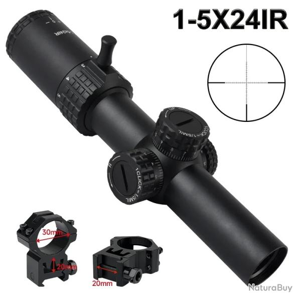 Lunette de vise compacte 1-5x24IR -**20mm Tall Paiement en 3 ou 4 fois -LIVRAISON GRATUITE !