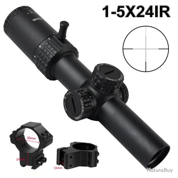 Lunette de vise compacte 1-5x24IR -**11mm Tall Paiement en 3 ou 4 fois -LIVRAISON GRATUITE !