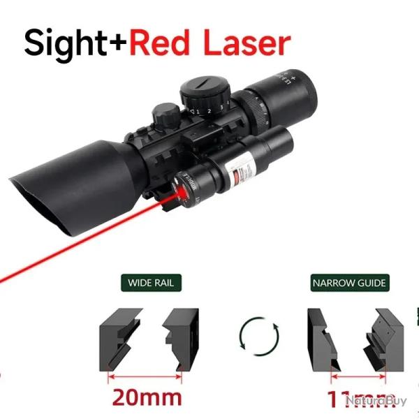 Lunette de chasse tactique 3-10x42E -**M9 and red laser Paiement en 3 ou 4 fois -LIVRAISON GRATUITE