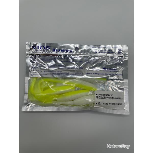 Leurre souple Megabass X-layer curly 5" white chart