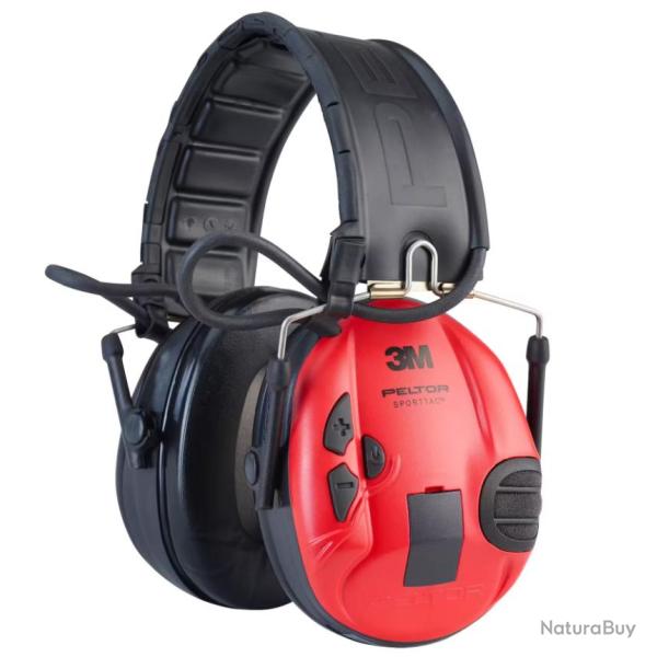 CASQUE PELTOR SPORTAC NOIRE/ROUGE
