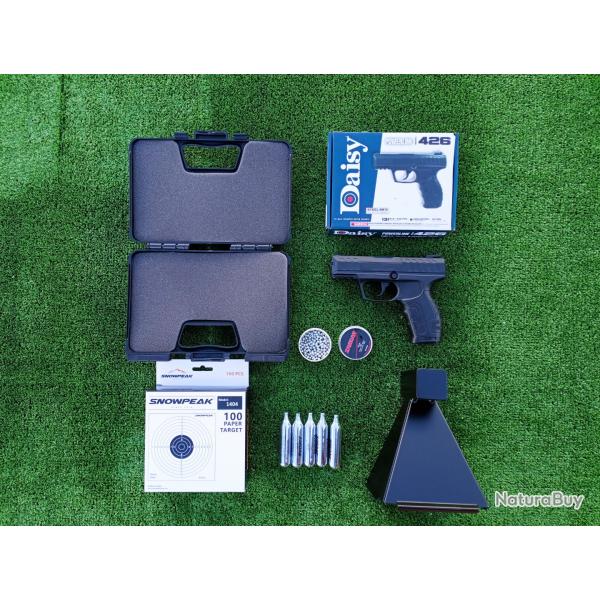 PACK Pistolet Daisy Powerline 426 Bbs Acier 4,5 mm , 430 Fps ,131 m/seg. + 500 billes en acier