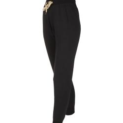 Pantalon femme laine m&eacute;rinos chaud noir L (large)