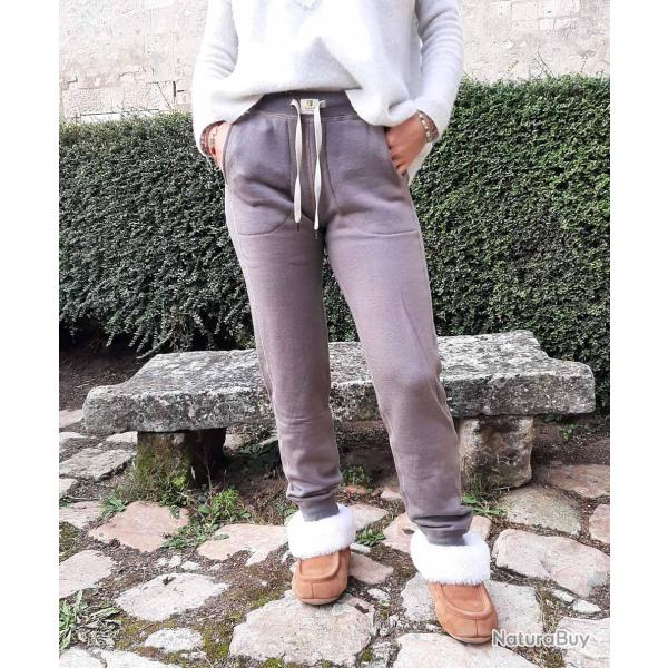 Pantalon femme laine m�rinos chaud  S (small) TAUPE