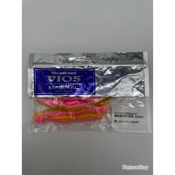 Leurre souple megabass super spindle 4" pink chart