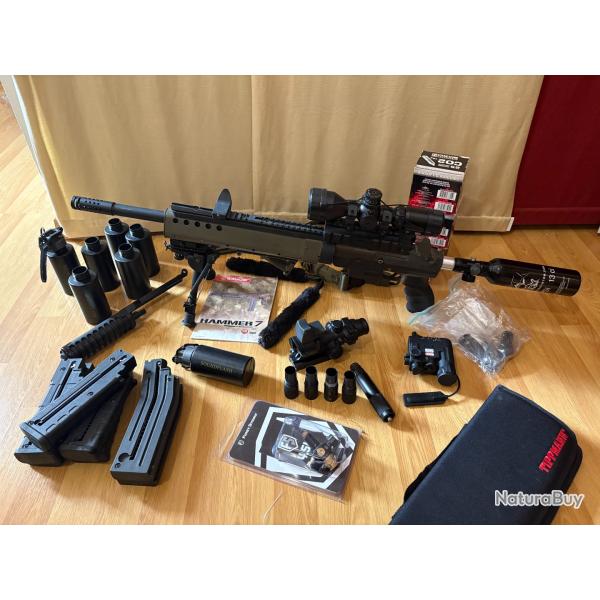Lanceur Paintball Spyder Hammer 7 custo sniper & accessoires