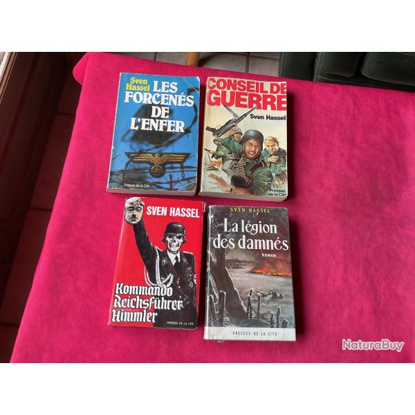 Lot de quatre livres , collection Sven Hassel