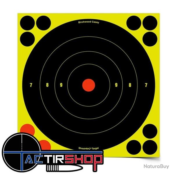 Cible R�active BIRCHWOOD CASEY SHOOToNoC BULL'S-EYE TARGET Diam�tre 20cm par 6