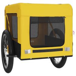 Remorque chariot transport de v&eacute;lo pour animaux de compagnie jaune 02_0044319
