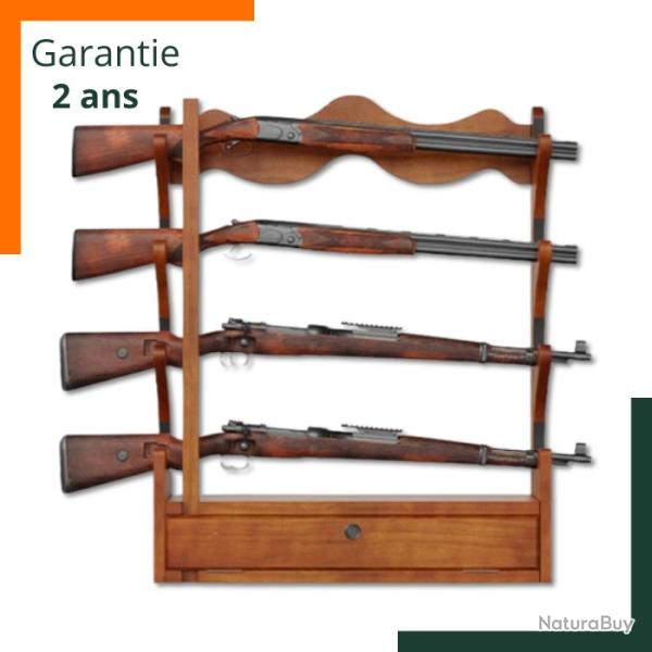 R�teliers et porte-fusils 4 fusils avec tiroir - 60kg - Garantie 2 ans