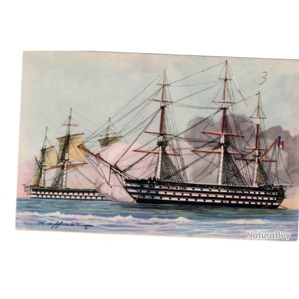 CPA  MARINE -VAISSEAUX COMBAT A l'embossage LE TROIS PONT N�329
