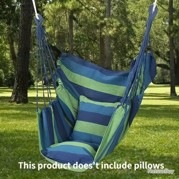 CHAISE HAMAC D'EXTERIEUR ET INTERIEUR EN TOILE BALANCOIRE SUSPENDUE COULEUR BLEUE ET VERTE NEUF