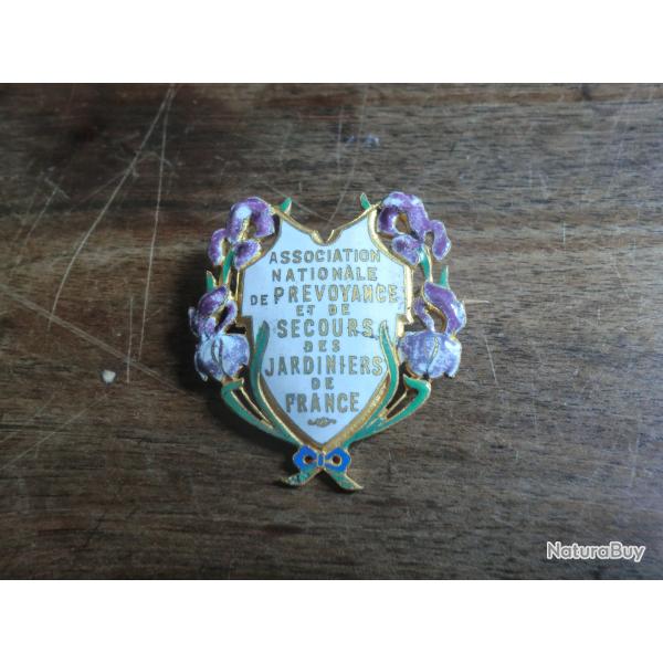 insigne broche �maill�e association nationale de pr�voyance et de secours des jardiniers de france