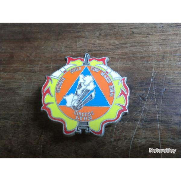 insigne �mail s�curit� civile etat major zonal circosc  lyon