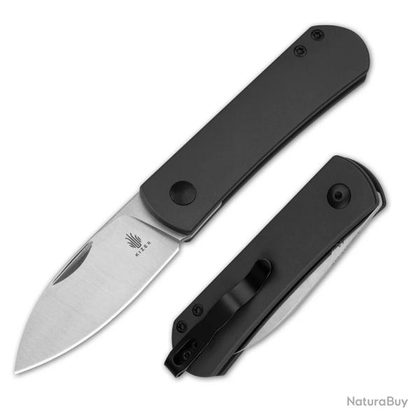 Couteau Kizer Yorkie Slip Joint Lame Drop Point Nitro-V Manche Alu KIVT Clip KIV3525A4