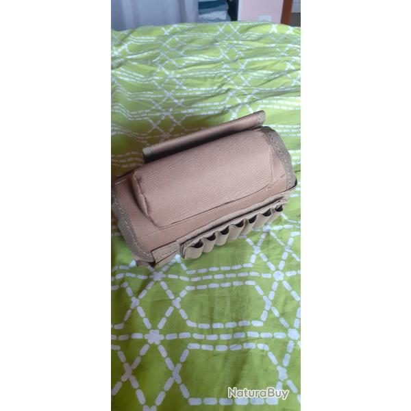 Cartouchi�re tactique de crosse ambidextre avec appui joue, Tan (jaune)