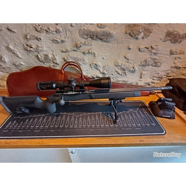 Carabine CZ 457 LRP Long Range Precision calibre 22lr, peut servie + lunette vector optic et bipied