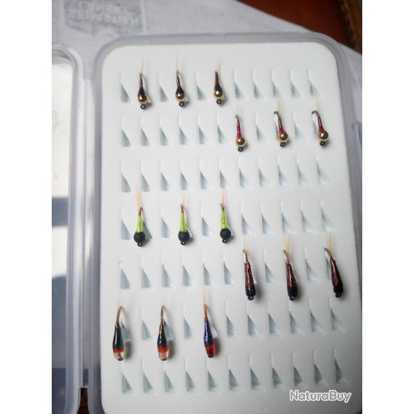 BOITE NYMPHES PERDIGONES TRUITE ET OMBRE lot 4