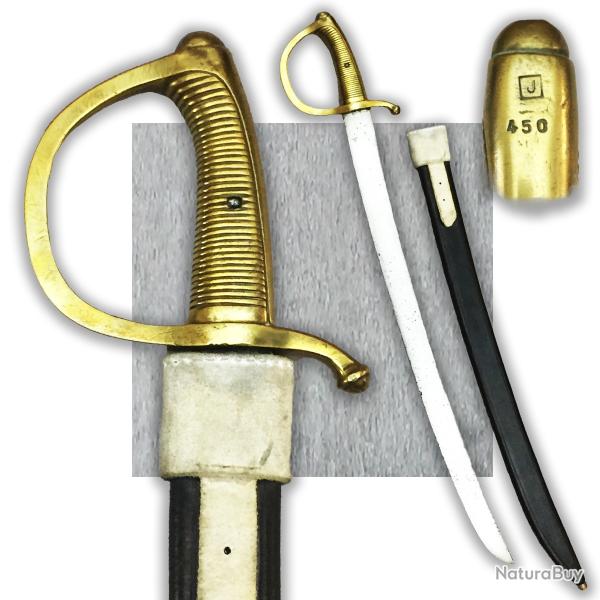 ABL : RARE SABRE BRIQUET BELGE TROUPE '' J 450 '' LEOPOLD II XIX ORIGINAL