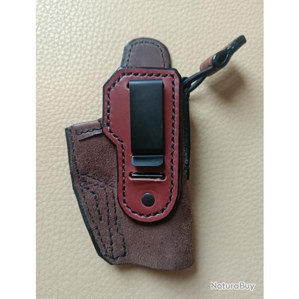 Holster cuir, Inside "IWB", Droitier, pour PA Smith & Wesson, sries des modles 59, 659, 5906