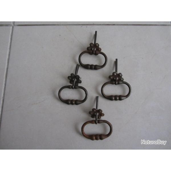 4 Poign�es anneaux de tiroir 1940/50