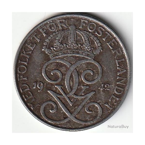 Pi�ce de Monnaie Su�de 5 �re - Gustaf V fer 1942