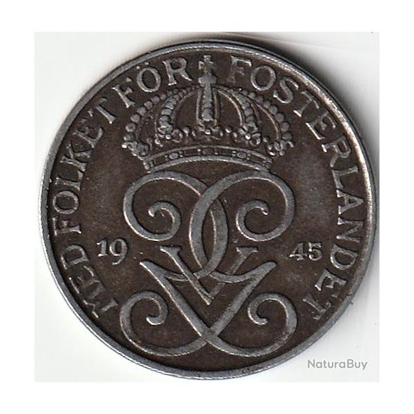 Pi�ce de Monnaie Su�de 5 �re - Gustaf V fer 1945