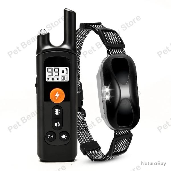 Collier de Dressage �lectrique pour Chien 1000m �tanche Rechargeable T�l�commande Longue Port�e