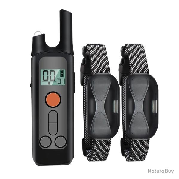 2 X Colliers de Dressage Chien �tanche 1000 m T�l�commande Choc �lectrique Vibration Bip Anti-Aboi
