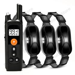 TriplenColliers de Dressage &Eacute;lectrique Chien 1000m &Eacute;tanche Rechargeable T&eacute;l&eacute;commande Longue Port&eacute;e