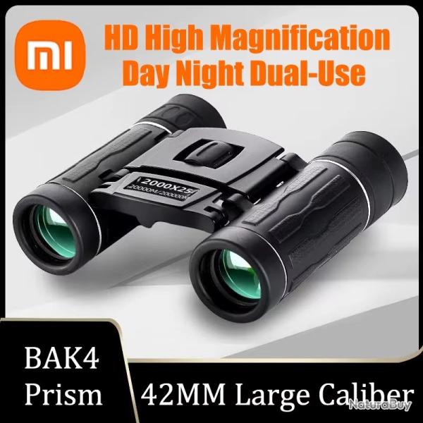 PAIRE DE JUMELLES XIAOMI 500x25 HD ZOOM BINOCULAIRES ETANCHE IP68 NOIR CAMPING PLEIN AIR NEUF