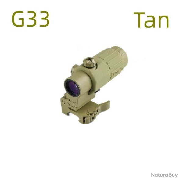Loupe de chasse G33/3X avec interrupteur latral -**Tan --G33 LIVRAISON GRATUITE !!
